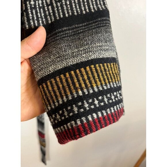 Daytrip Wool Animal Print Jacket L Black Striped Aztec Western Boho Classic Chic - Picture 6 of 14